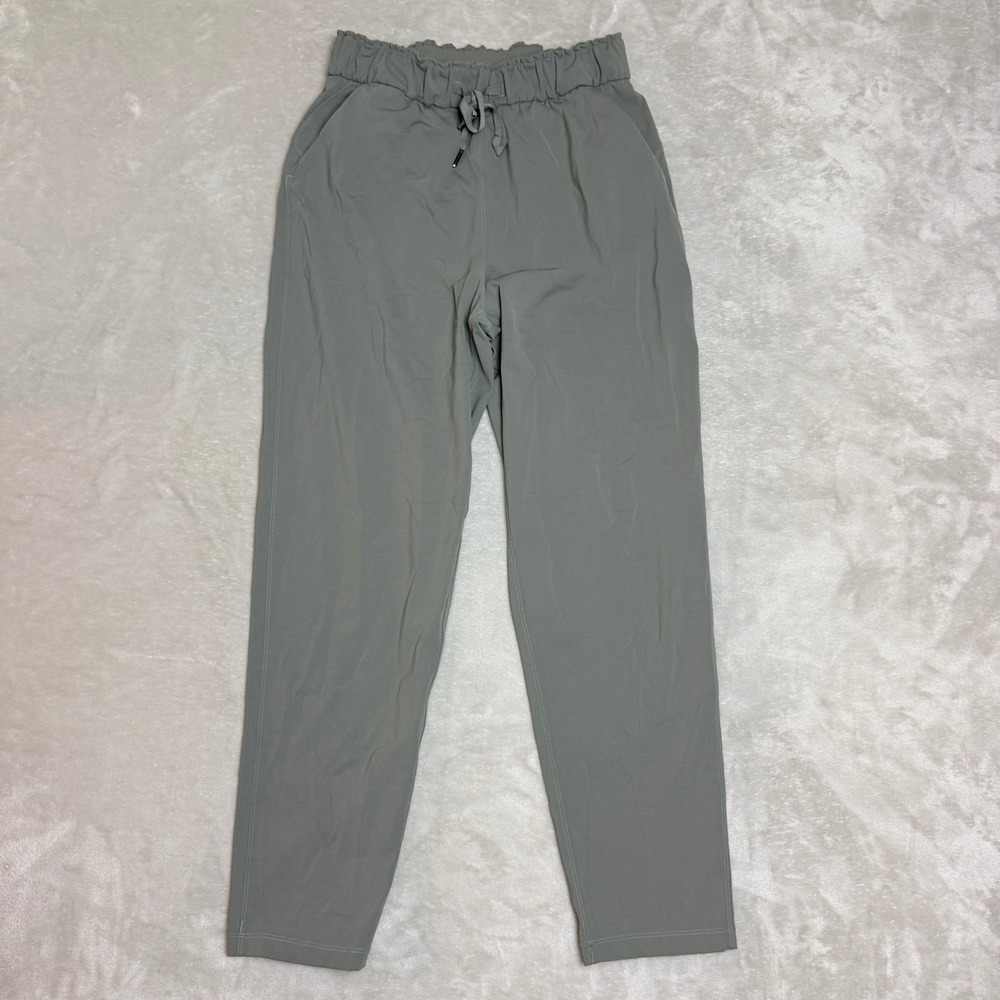 Lululemon Keep Moving Pant Trousers Women 6 Grey Sage High Rise 7/8 Office EC
